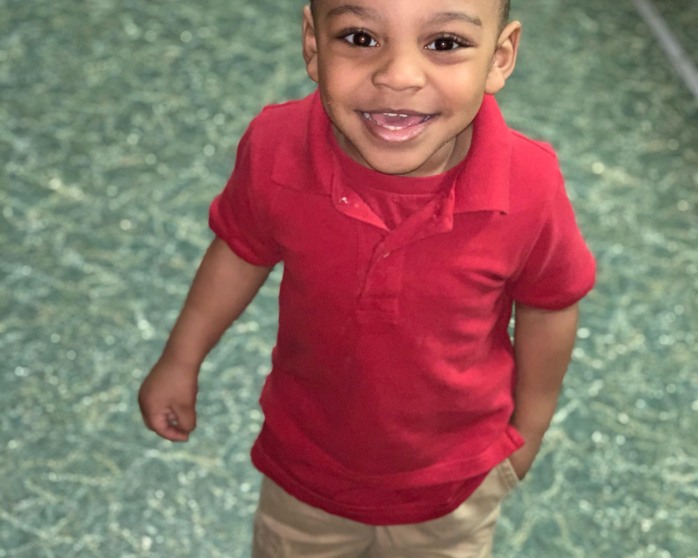 Smiling toddler boy in Jackson MS